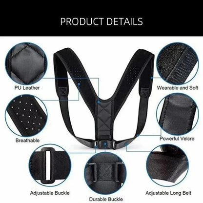 Back Posture Correction Belt – Hunchback Prevention & Sitting Posture Support (Unisex, Breathable)